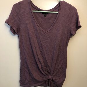 Purple tie v-neck t-shirt